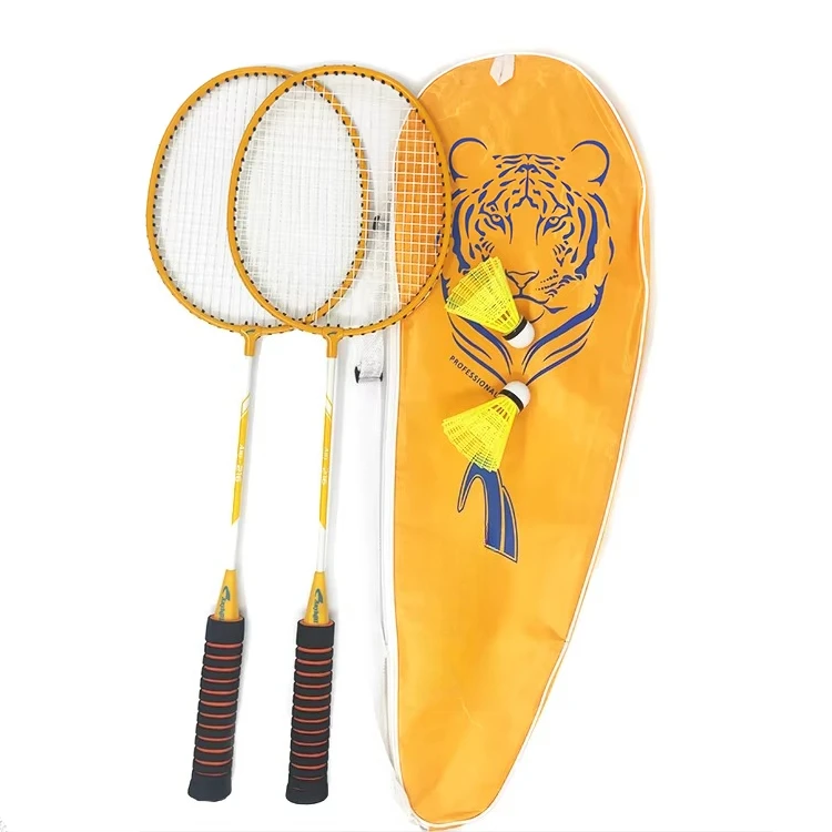 

Оптовая продажа, набор ракеток для бадминтона с высокоэластичной губчатой ручкой из стального сплава, ракетки для тренировок на открытом воздухе с сумкой для детей