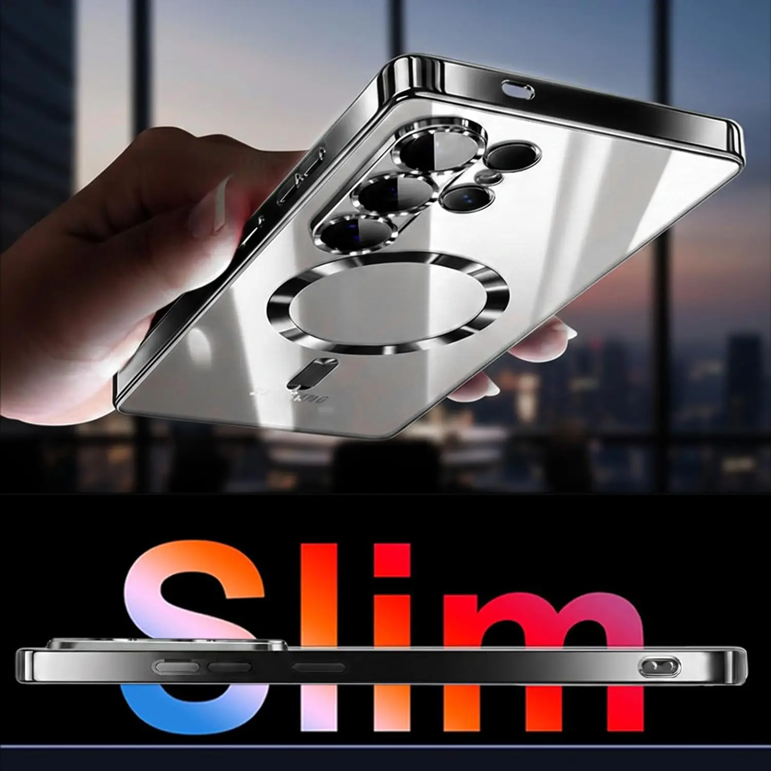 Luxury Transparent Plating Magnetic Wireless Charge Case for Samsung Galaxy S26 S25 S24 S23 S22 S21 Ultra Plus FE Note 20 Cover - view 4