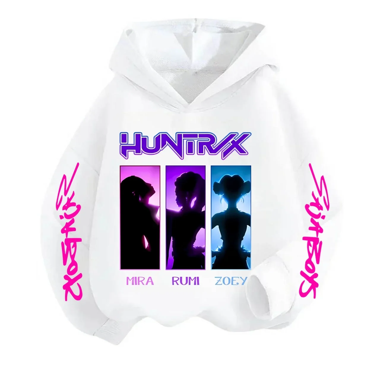 

2026 New K-pop "Demon Hunter" Cute Girl Casual Shirt for Children - Autumn/Winter Round-neck Sport Shirt with Cartoon Print