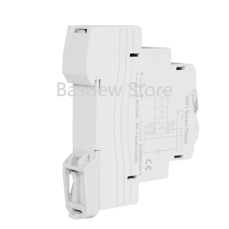 

16A 35mm DIN Rail Time Switch TM609 Wifi Smart Timer Switch APP Remote Control Wireless Countdown Time Switch 100-240V