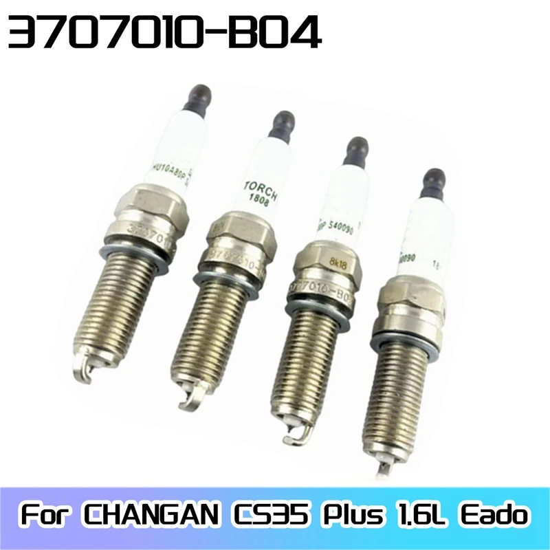 4 PCS Spark Plug 3707010-B04 Automotive Supplies White For CHANGAN CS35 Plus 1.6L Eado