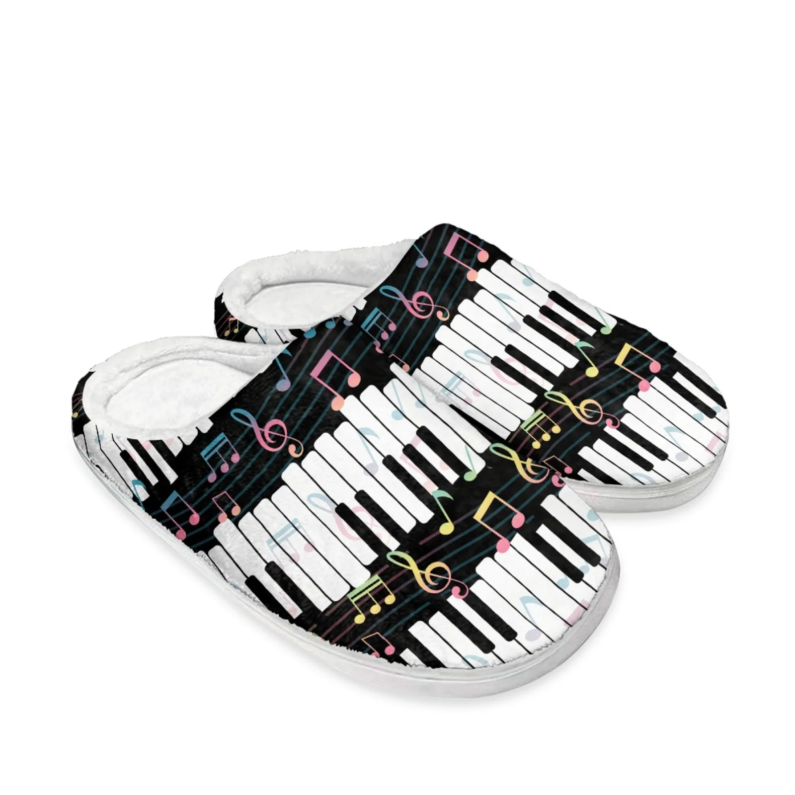 PENSTROLL Music Note Washable Travel Shoes Indoor House Slippers Easy On Off Slippers For Seniors Recovery Shoes For Nurses Feet