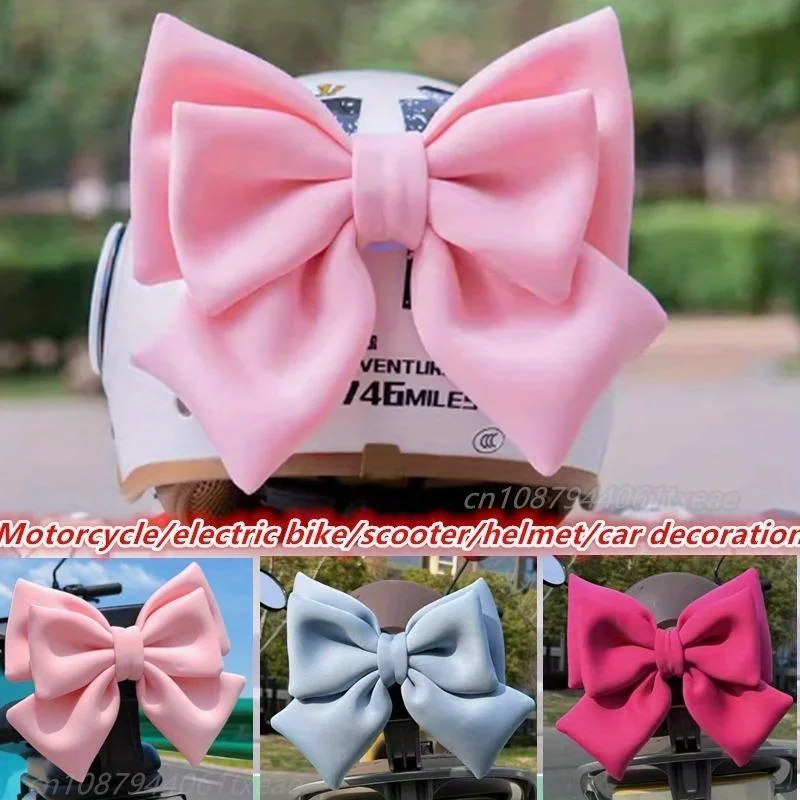 1pc Bow Helmet Decoration Cute Bow Ornament for Motorcycle Electric Bike Ski Helmet Riding Accessories for Women