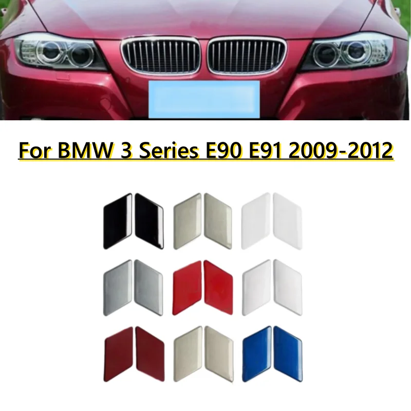 

2X Front Bumper Headlight Spray Washer Cover Cap For BMW 3 Series E90 E91 09-12