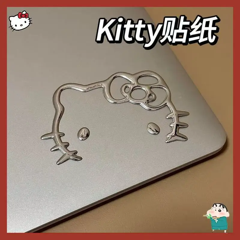 

Милая блестящая наклейка Hello Kitty из ПВХ с мультяшным рисунком, декоративная наклейка для ноутбука, планшета, электрического велосипеда, телефона, автомобиля, гладких и изогнутых поверхностей
