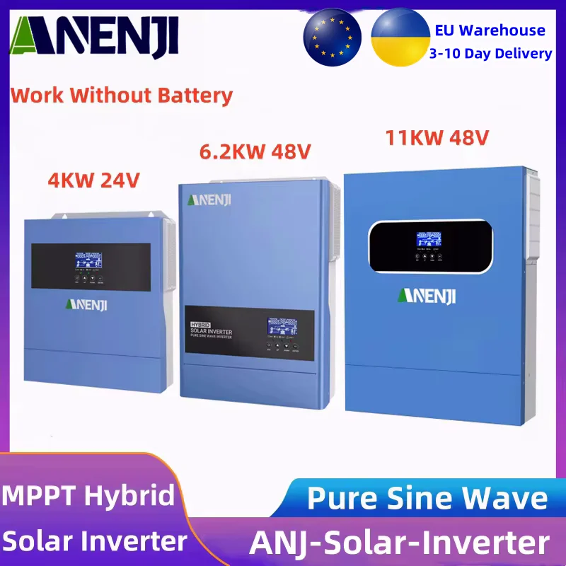 

Hybrid Solar Inverter 4.2KW 6.2KW 11KW 220V On Off Grid Inversor Built 100A/120A/160A MPPT Solar Charge Controller Max PV500V