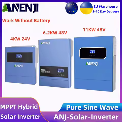 Hybrid Solar Inverter 4.2KW 6.2KW 11KW 220V On Off Grid Inversor Built 100A/120A/160A MPPT Solar Charge Controller Max PV500V