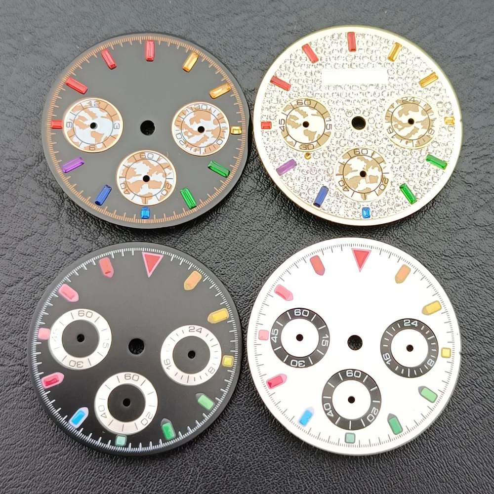 ساعة ميكانيكية بقطر 29 مم، قرص معقم مناسب لحركة VK-63 C3، أجزاء ملحقات ساعة التجميع المضيئة