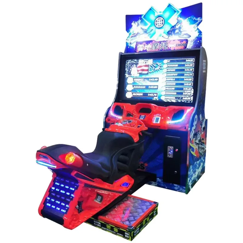 Coin Operated Snow Motor Simulator Arcade Video Racing Game Machine Moto Speed Racing for Playground