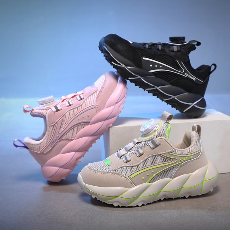 

Детские кроссовки для мальчиков и девочек, Повседневная Уличная обувь для тенниса с кнопками, дизайнерские, для студентов, 28-38