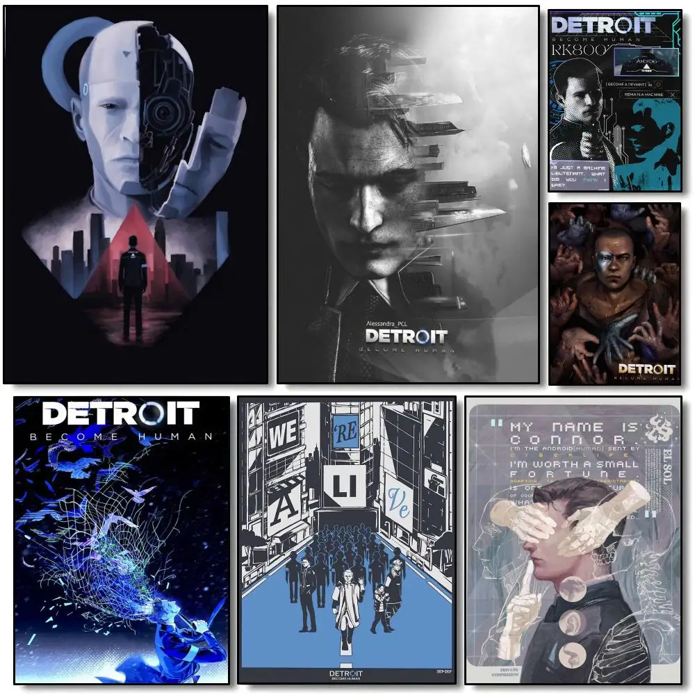SiFi game D-Detroit Become Human Poster Modern Aesthetic Wall Art | Stylish Bedroom Home Decor & Unique Gift Ideas