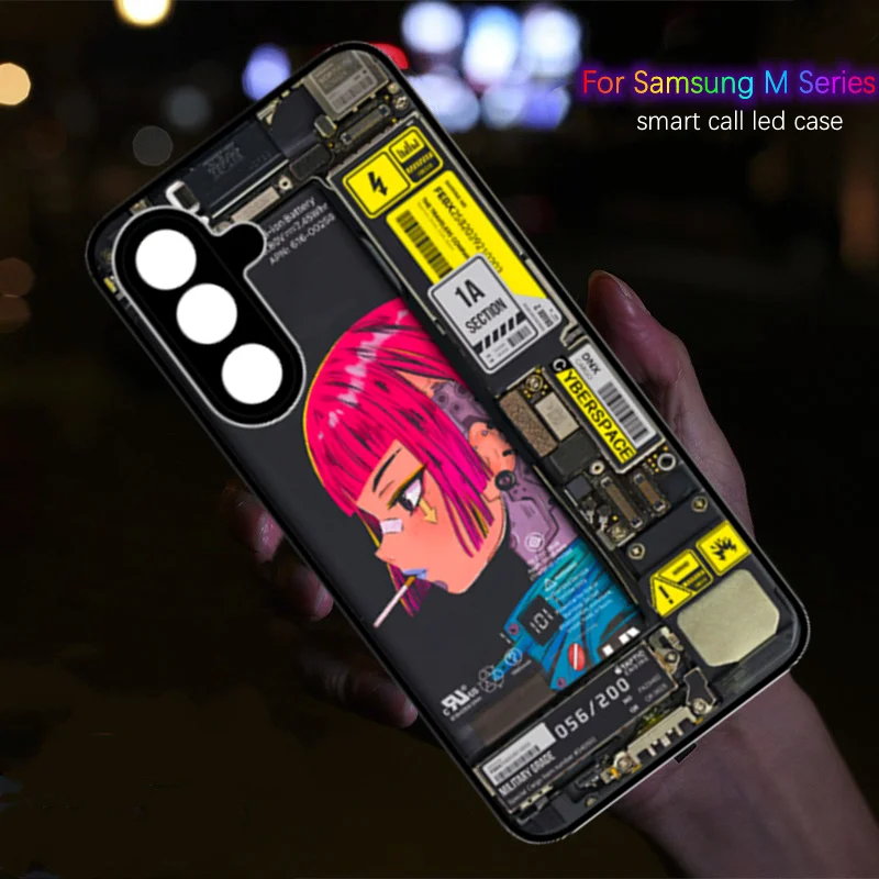 

Luminous Phone Case For Samsung Galaxy M15 M35 M55 5G M14 M34 M54 M23 M33 M53 A12 A13 A14 A15 A16 Cover Call Flash Coque Fundas