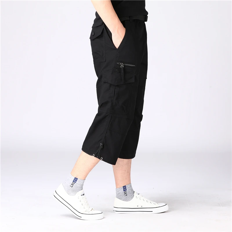 Pure Cotton Summer Men's 7/8 Pants Casual Loose Straight Leg Workwear orts Faionable Youthful Sle Comfortable Fit
