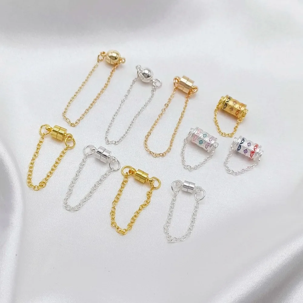 

18K Gold-plated Magnetic Clasp Safety Chain Imitation Drop End Connection Clasp Handmade DIY Bracelet Jewelry Accessory