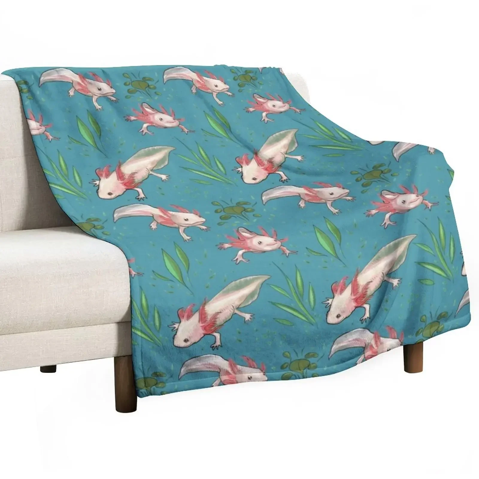 Axolotl Throw Blanket Camping warm for winter For Sofa Thin Blankets