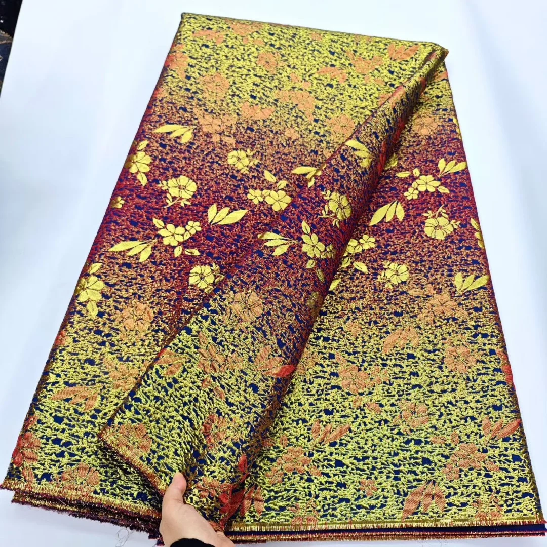 African Jacquard French Gilded Lace Nigerian Brocade Lace Fabric Evening Party Dresses High Quality for Women Sewing 2026