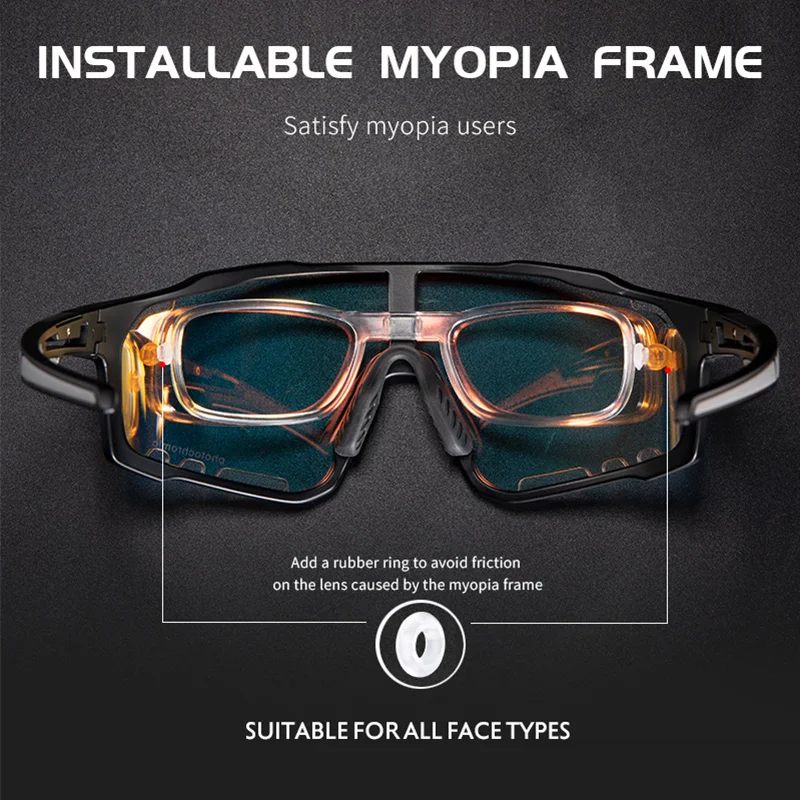 Kapvoe Blue Photochromic Men\'s Cycling Sunglasses Bicycle Eyewear Women Sports Cycling Glasses Road Running MTB Bike Goggles