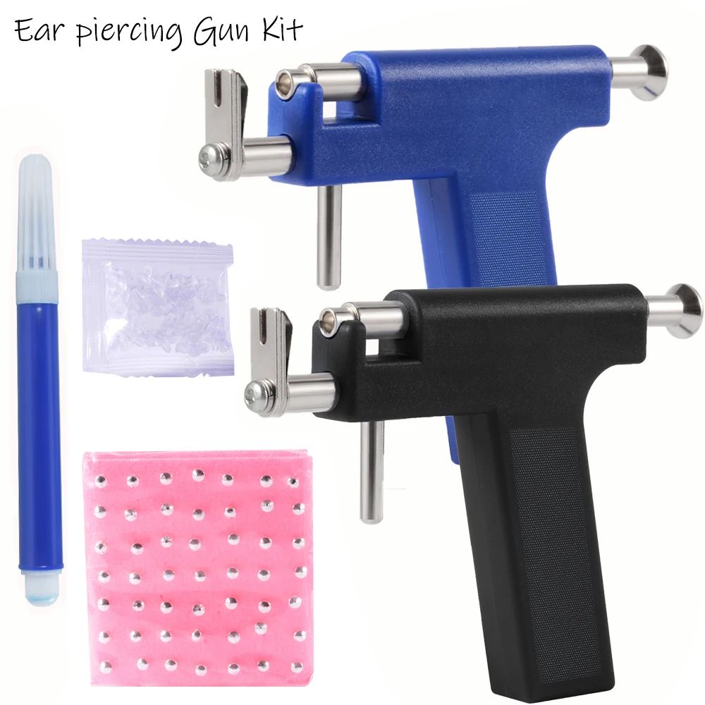 Professional Universal Ear Piercing Gun Tools Steel Birthstone Studs Earring Safe Helix Piercing Tool Body Jewelry Machine Kit