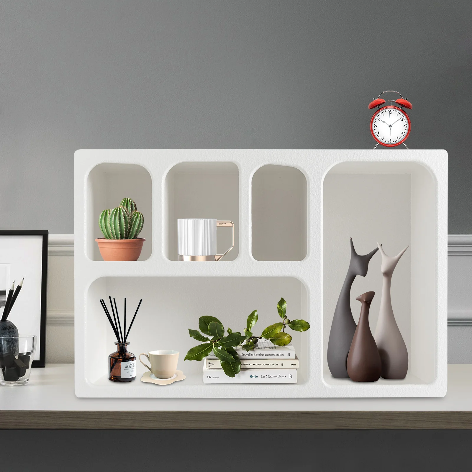 

Современный белый настенный шкаф, компактный органайзер для хранения вещей для спальни, кухни, ванной комнаты, установленный или отдельно стоящий подвесной шкаф