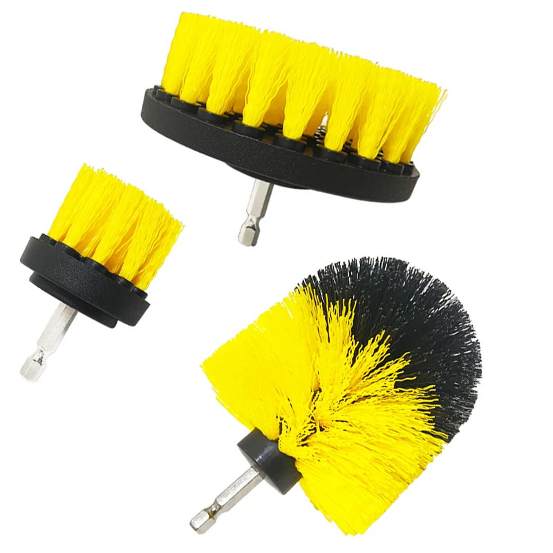 3pcs Power Scrubber Brush Drill Brush Attachment Set For Cleaning Showers Tubs Bathroom Tile Grout Carpet Home Tool