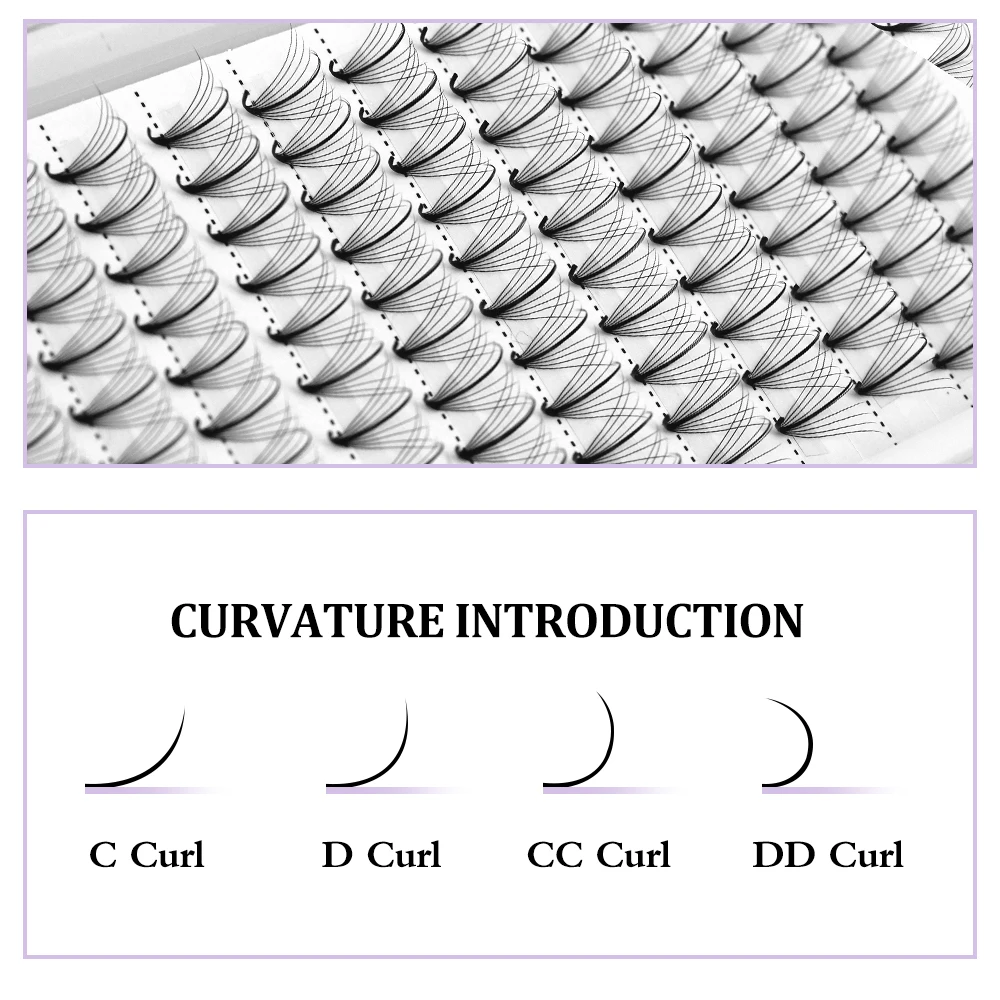 NICOO Wispy Premade Volume Fans Eyelashes Extensions Easy Fan Cluster Individual Lashes Pointy Base Russian Volume Eyelashes