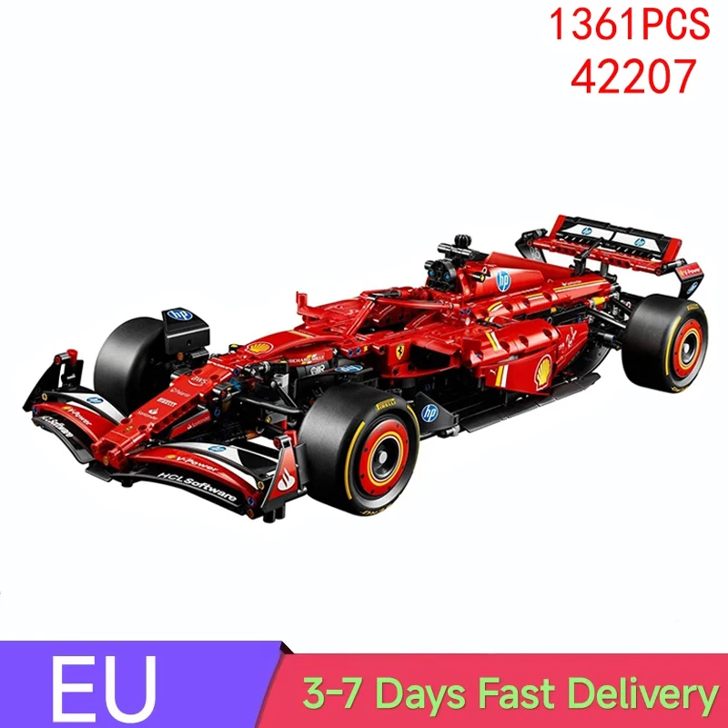 1361 peças SF-24 vermelho esportes de corrida carro blocos de construção conjunto super carro tijolos brinquedos para adultos crianças presentes compatíveis com conjunto 42207