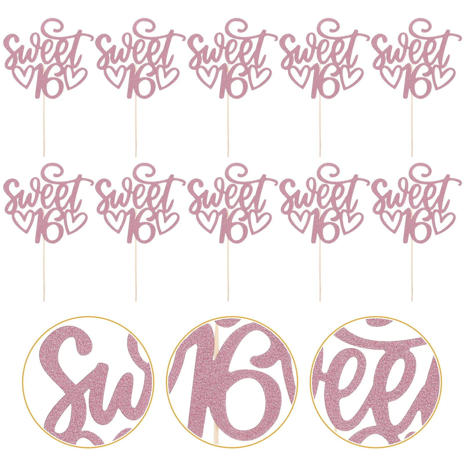 

10 Pcs Cupcake Toppers Mom Decor Decoration Decorations Birthday Happy Decorate