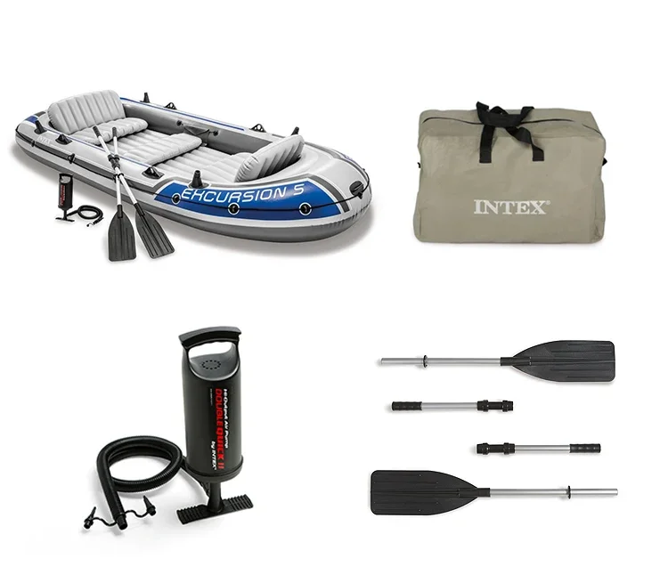 B PARA INTEX 68325 excursión 5 set gran oferta kayak de pesca barco inflable para 5 personas con 5 asientos Kayak oceánico