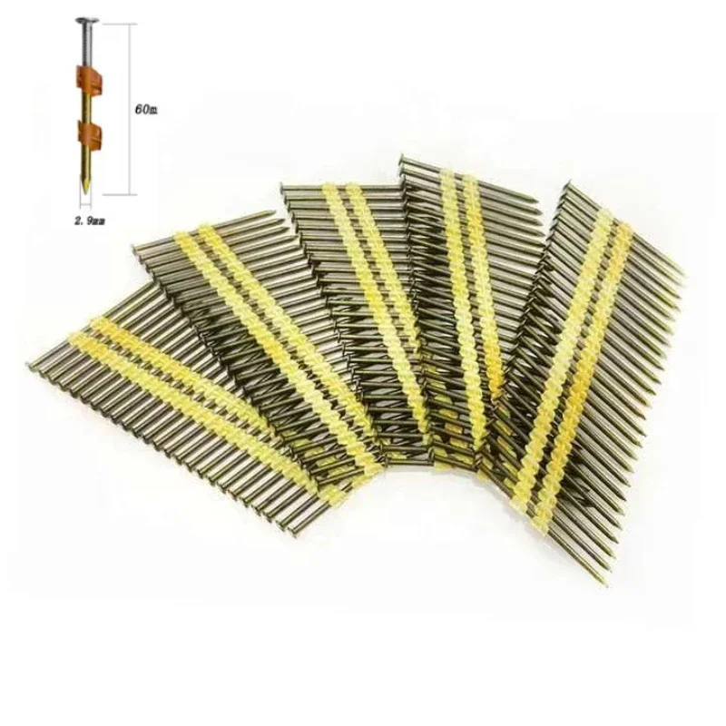 Finishing Nails Round Steel Painted Plastic Strip Framing Nails for Construction Industry Fastening Frame Floor Pallet Roof