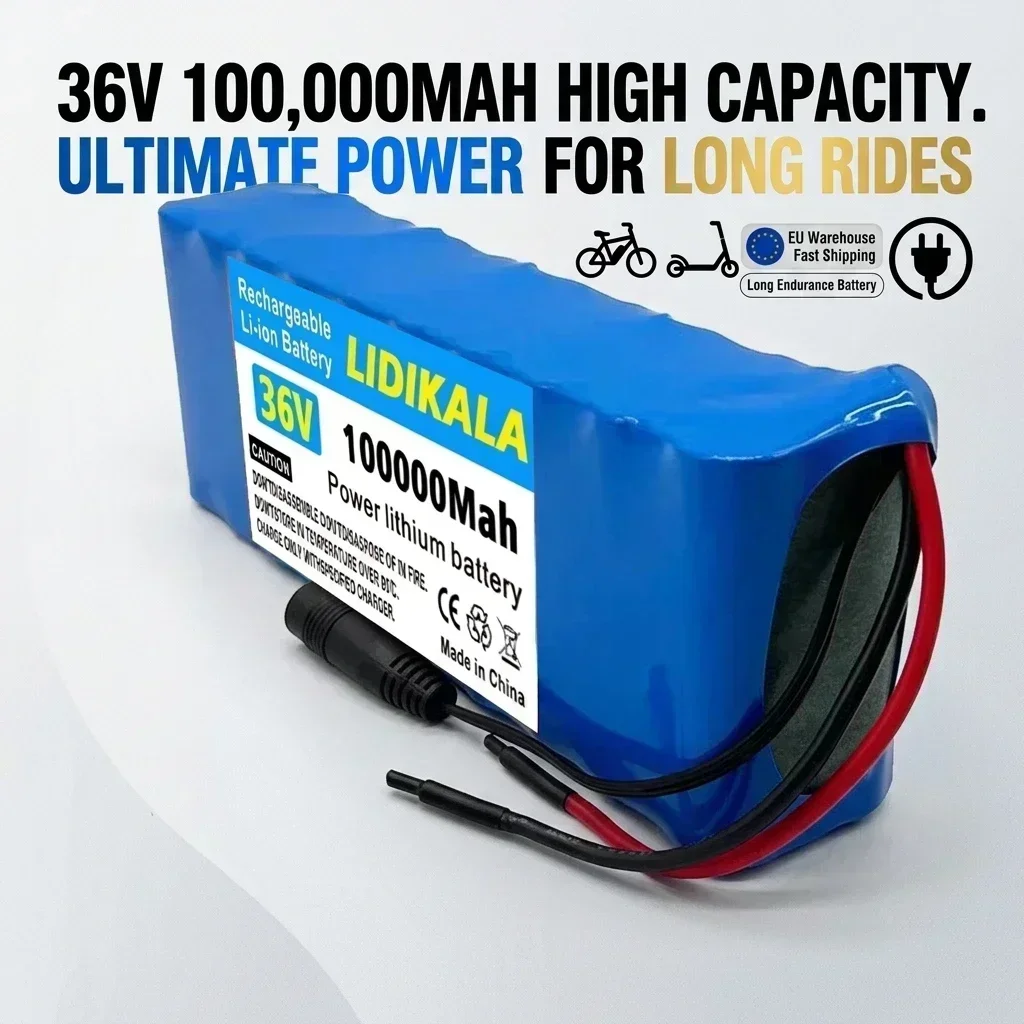 36V 100000mAh Wiederaufladbarer Lithium-Akku für Elektroroller und E-Bikes mit BMS, mehreren Anschlüssen XT60, XT30, T+DC – Detail 4