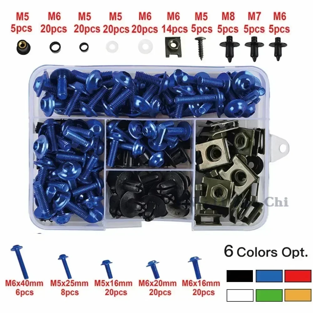 

195Pcs Motorcycle Accessories Aluminum Fairing Bolt Screws Kit Nut Clip For Honda NC700 NC750X NC 700X 700S 750X 750S 700 750 X