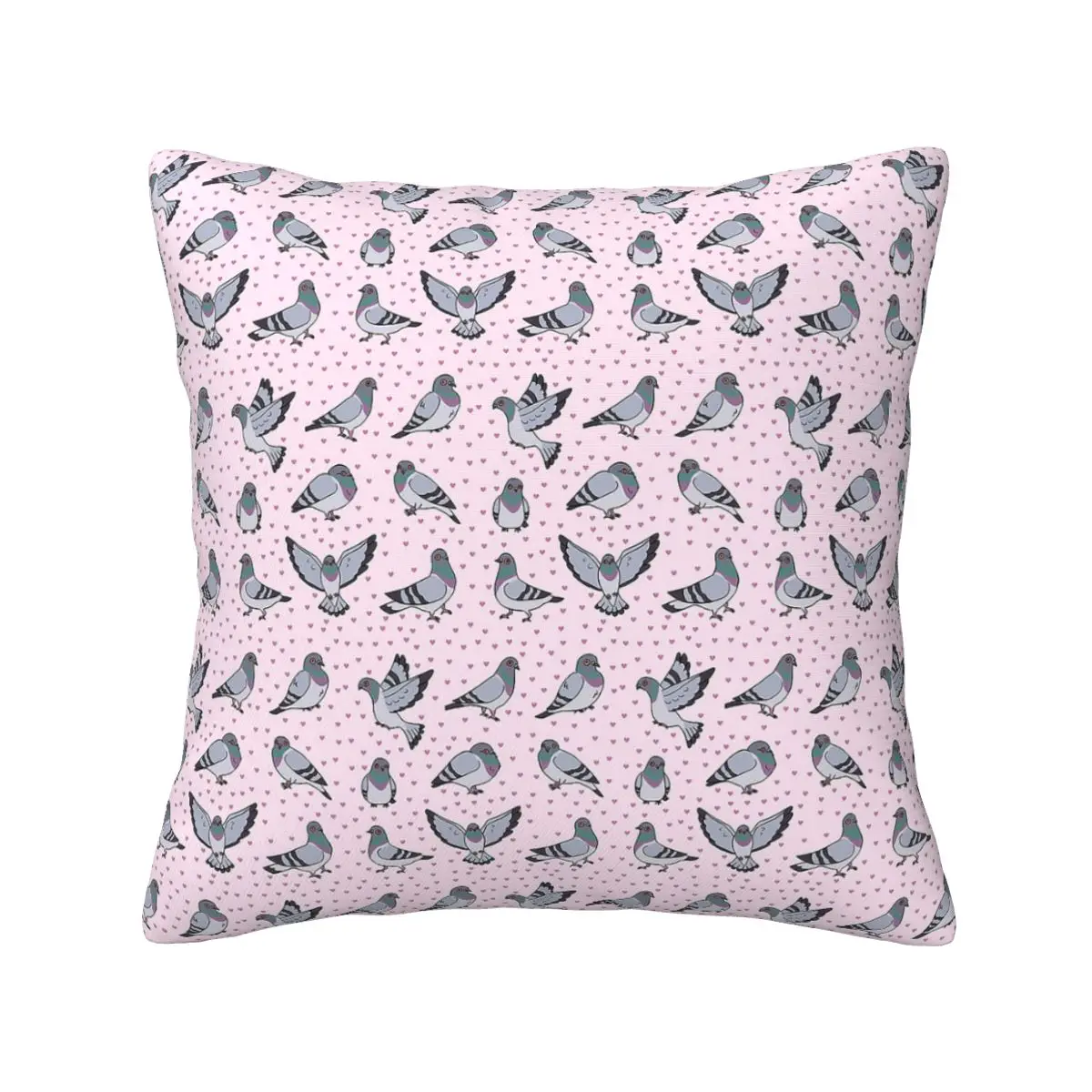 Cute Cartoon Pigeons Pack Square Pillowcase Pillow Cover Cushion Zip Decorative Comfort Throw Pillow for Home Living Room