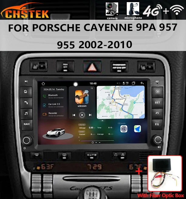 CHSTEK Car Radio For Porsche Cayenne 955 9PA 957 2002-2010 Wireless Carplay Bluetooth Android Auto Stereo Media Screen WIFI 4G