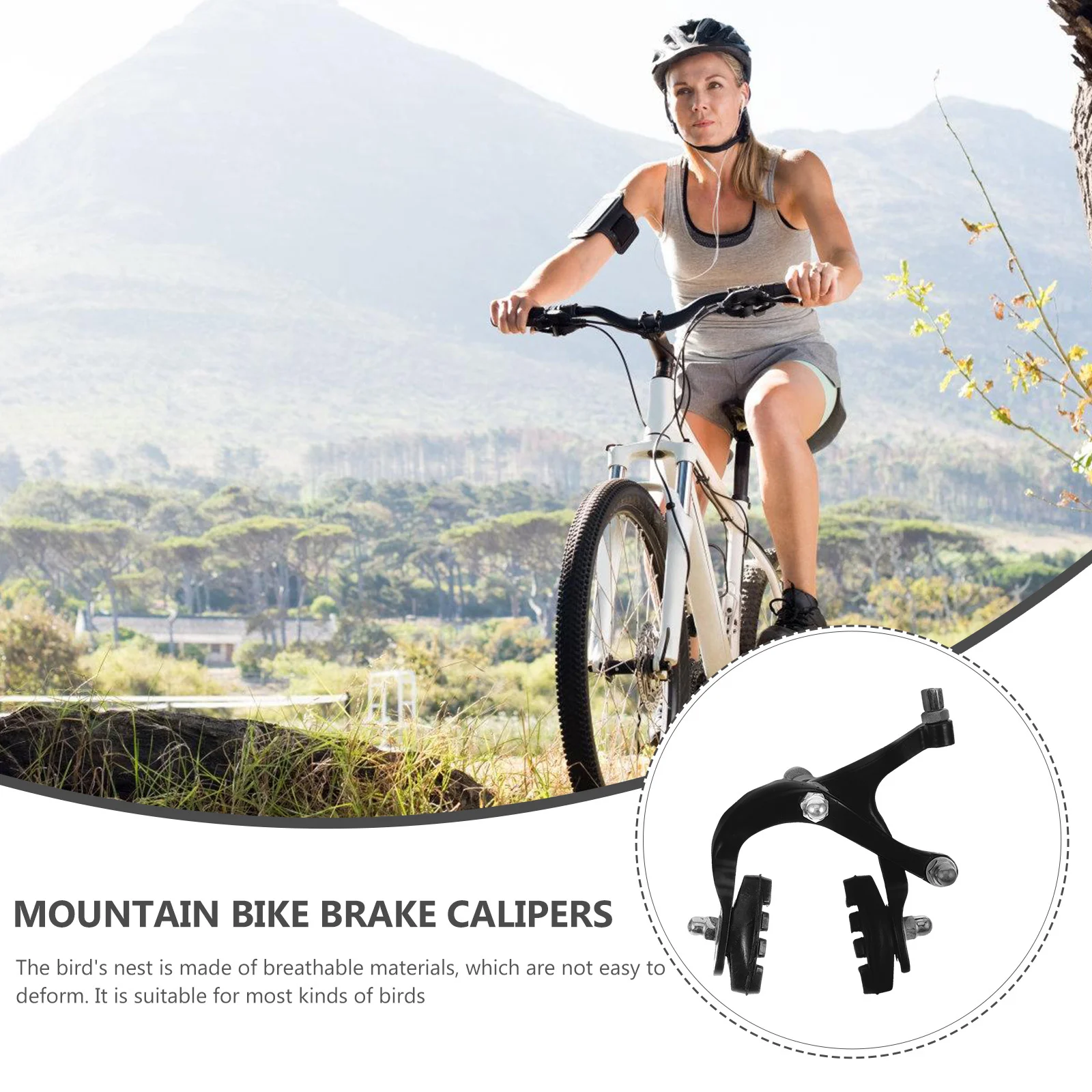 2Pcs Aluminum Alloy Bike Brake Calipers Durable Wear-Resistant Pads Reduce Squeal Mountain Cycling Accessories