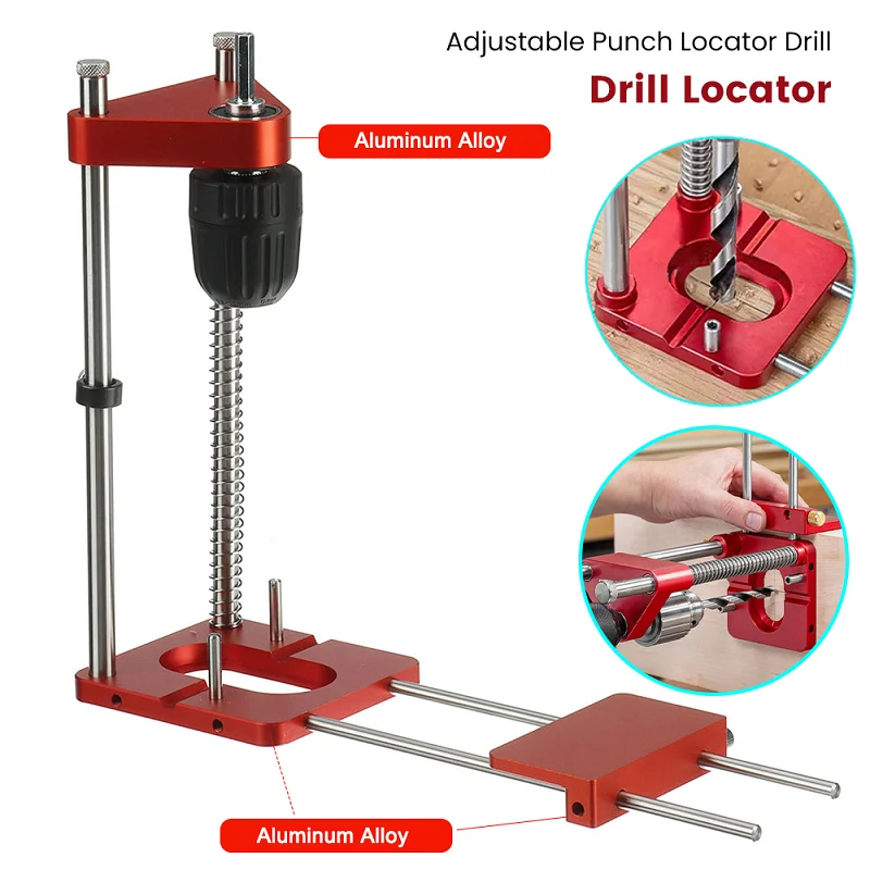 Full Metal Multi-Angle Drill Guide Accessories Drill Positioner Drill Punch Positioner Woodworking DIY Tools