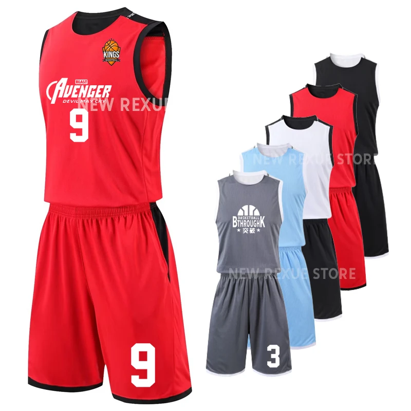 

Men College Basketball Set Throwback Professional Team Jerseys Training Set DIY Customized Basketball Jersey Uniforms Quick Dry