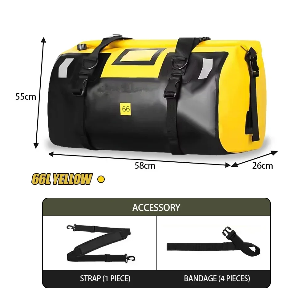 20L 50L 70L 100L 40L 66L Motorrad Wasserdichte Schwanz Tasche Reise Outdoor Trockenen Gepäck Roll Pack Tasche Motorrad Sitz Tasche – Detail 27
