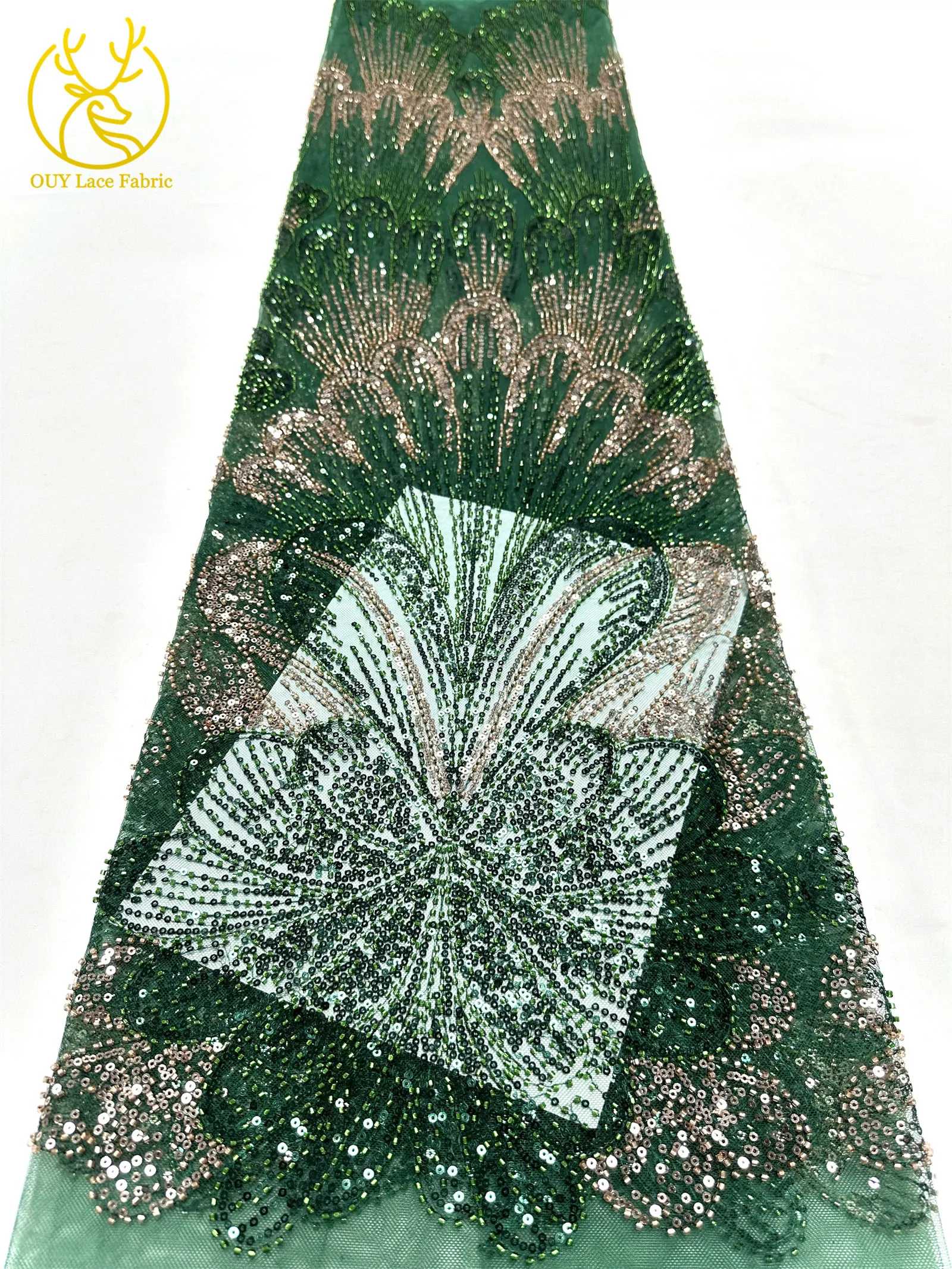 تصميم جديد قماش دانتيل مطرز أفريقي 2025 جودة عالية النيجيري مواد الزفاف الفاخرة الفرنسية الترتر فستان النسيج 5 ياردات