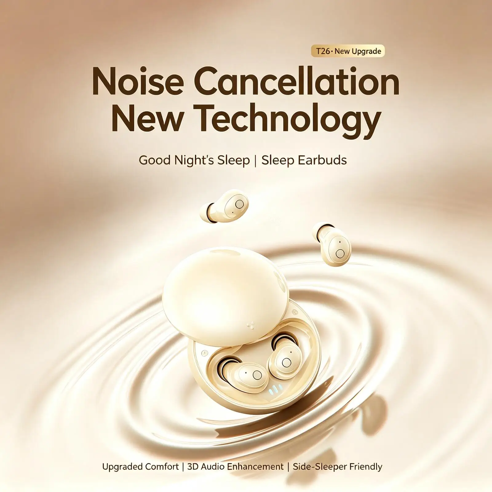 

Ultra Mini Invisible Wireless Bluetooth Earbuds, Comfort Noise Blocking Headset, No Pain Earphone For Side Sleeper Home Working
