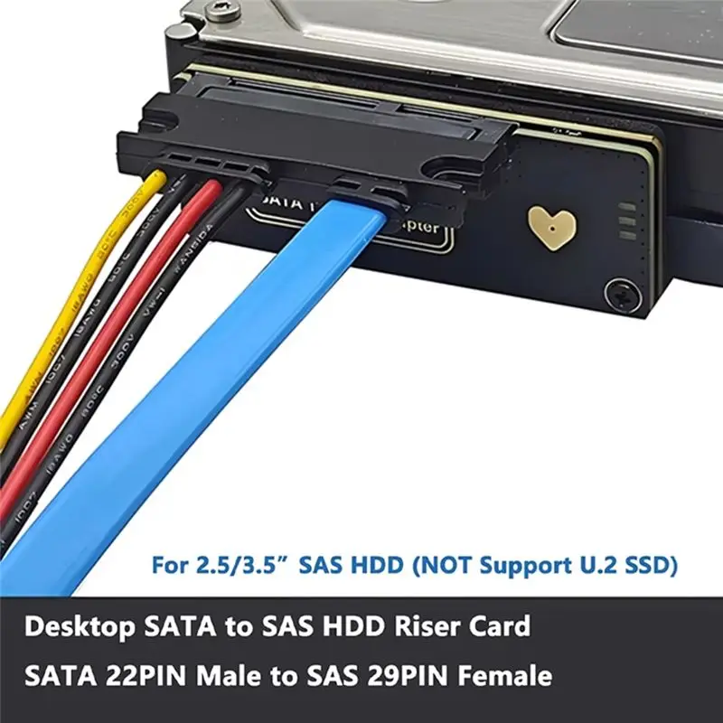 Efficient SATA3.0 To SAS HDD Expansion Card - 22Pin To 29Pin, 6G Transfer Rate For 2.5In & 3.5In HDD-Y18A