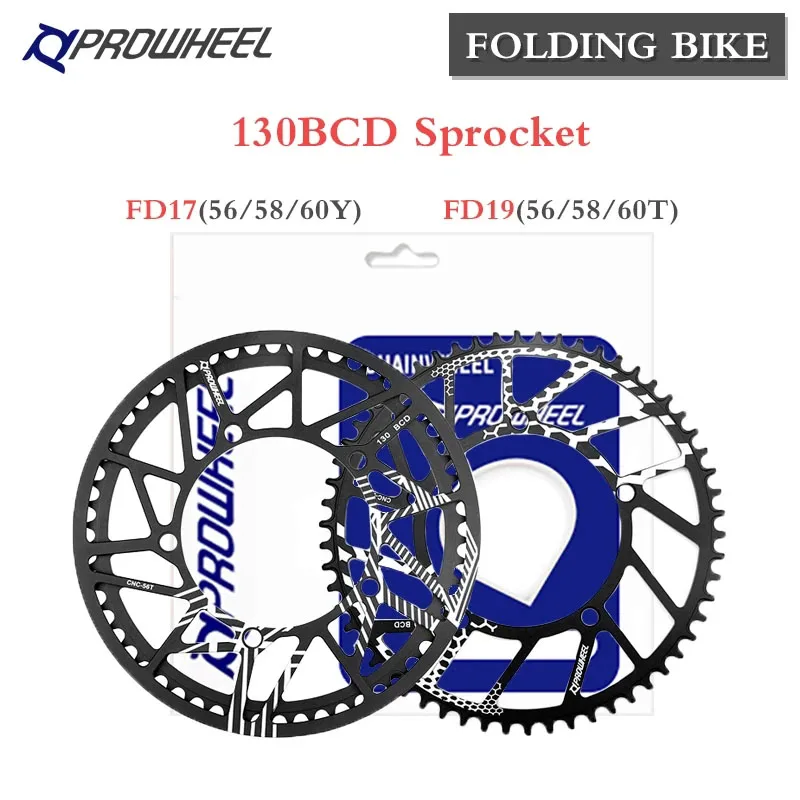 

Передняя Звездочка PROWHEEL 130BCD складной велосипед 56T 58T 60T, зубчатая пластина, складное Велосипедное цепное колесо