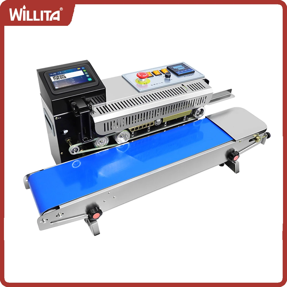 Willita SP9 Intelligent Inkjet Coding and Sealing Machine Automatic Continuous Band Sealer With Printer for Food Bag Printing