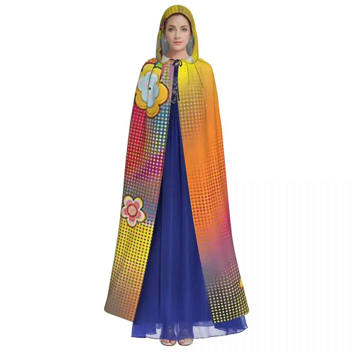 Ice Cream Unicorn Long Hooded Cloak Witch Medieval Costume Cosplay Cape HalloweenVampire Adult Unisex