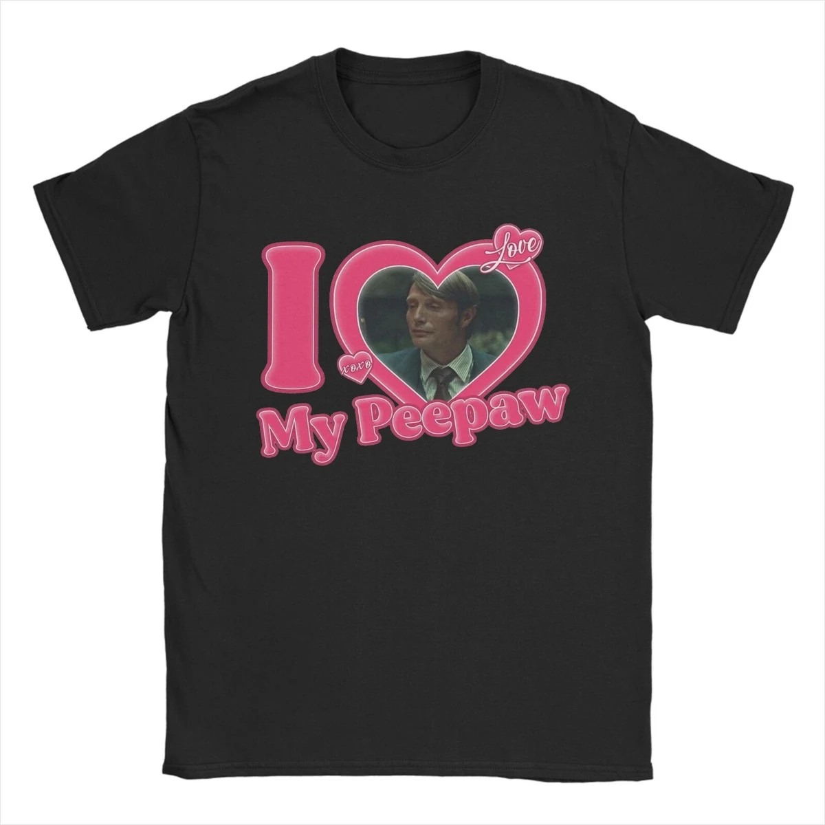 أنا أحب Mads Mikkelsen نمط تي شيرت الرجال والنساء موضة عادية المحملة 100% القطن فضفاض كبير تي شيرت متعة روح الدعابة الرموز التعبيرية حزمة #2