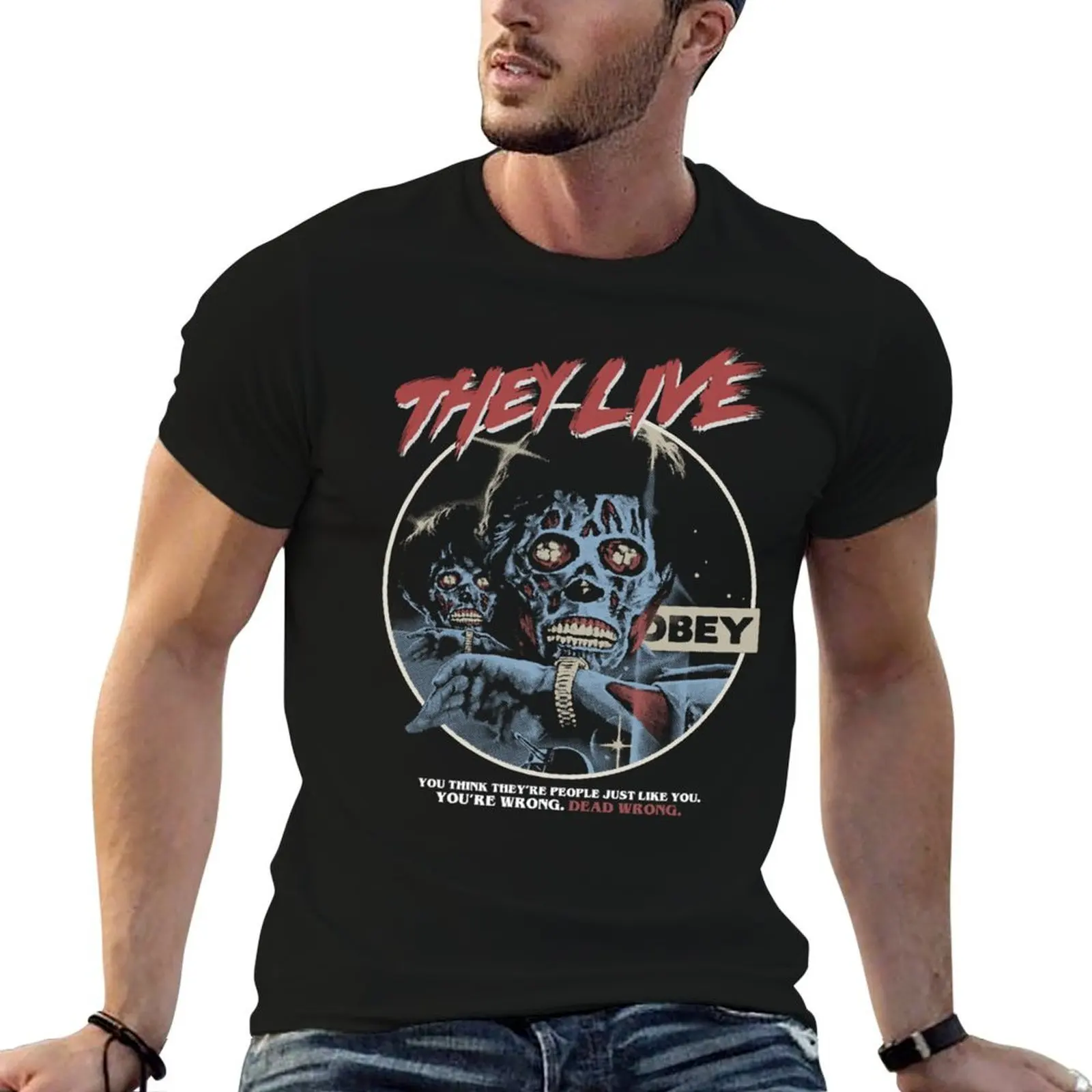 

They Live, John carpenter, horror T-Shirt cotton t shirts high quality t shirts designer mens graphic t shirts T-shirt