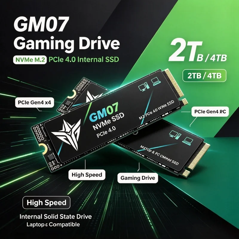 Novo disco rígido SSD GM07 M2, unidade de estado sólido interna PCIe 4.0 NVMe M.2, 500 GB, 2 TB, 4 TB, para computadores de mesa e portáteis.