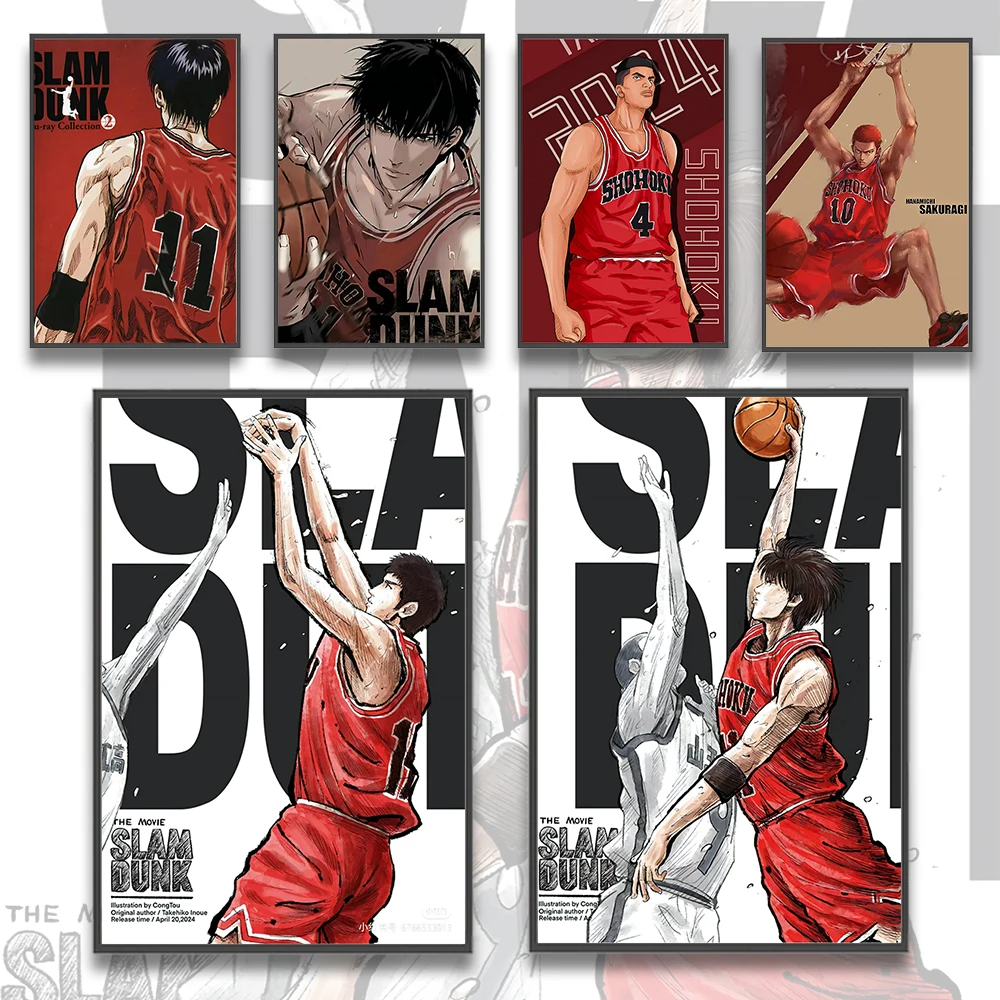 

Japanese Anime Slam Dunk Self-adhesive Poster Home Decoration Painting Basketball Wallpaper Figures Wall Rukawa Kaede Cartoons