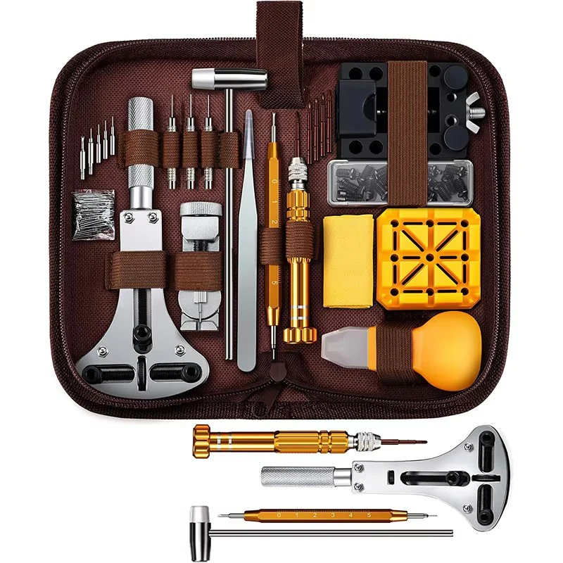 Watch Repair Tools Kit Clock Watchmaker Link Pin Dissolving Housing Open Remover Battery Replacement Antistatic Glove Set