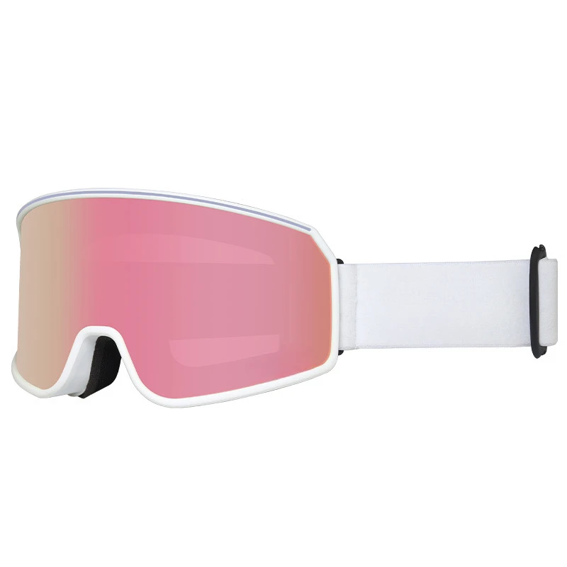 Cylinder large field of view ski glasses men's and women's single ski mirror double-layer anti-fog mirror card myopia