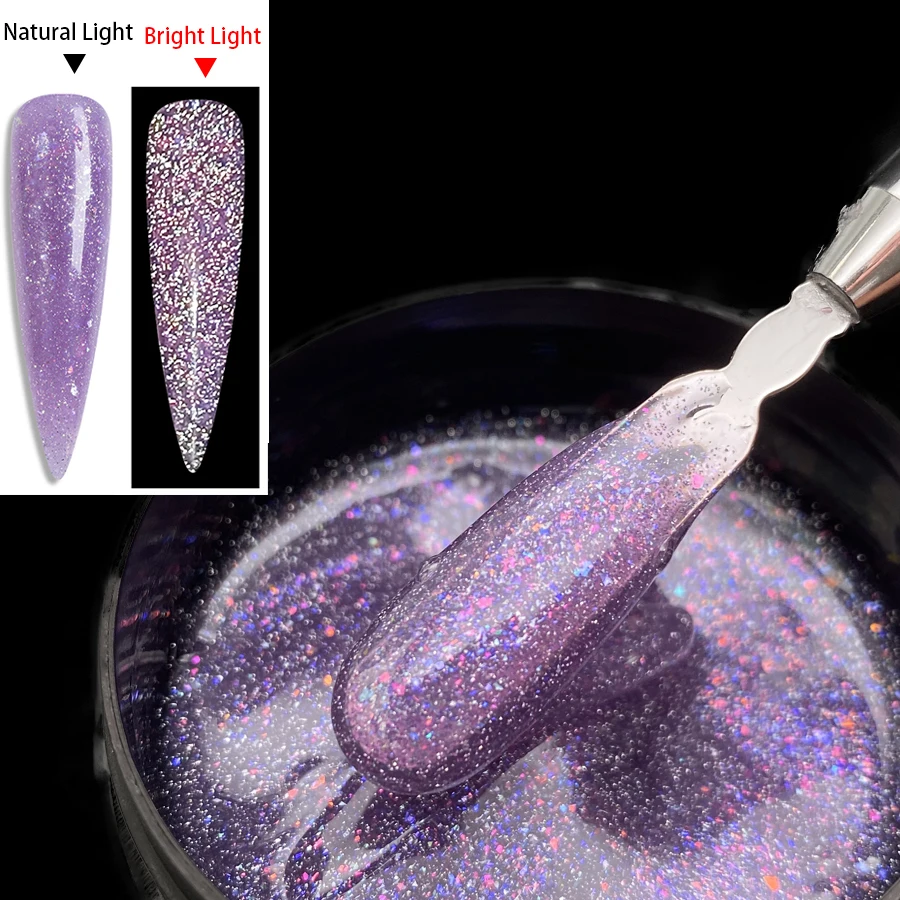 Jillnails 100g Glitter Shimmer Melkachtige Harde Gel Builder Nagel voor Nagels Extensions Koningsblauw Roze UV LED Camouflage Zelfnivellerende